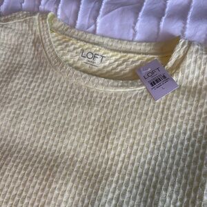 LOFT  New w/tags.  Puff sleeve top. Size L